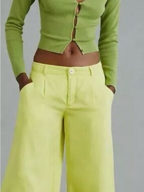 NWT Anthropologie wide neon yellow/green